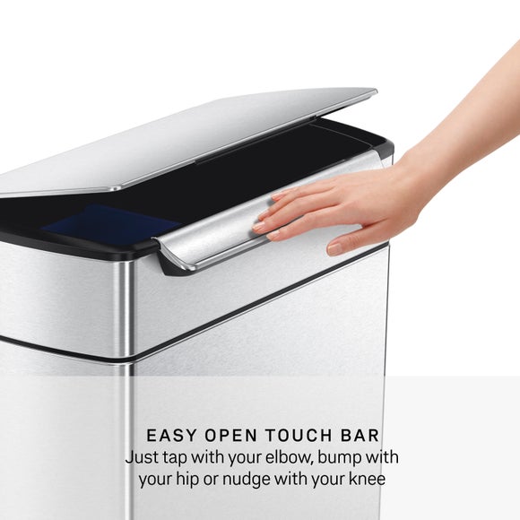 Simplehuman 2424L Stainless Steel Touch Bar Recycling Bin