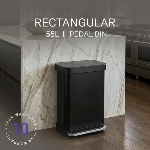 Simplehuman 55L Stainless Steel Rectangular Bin, product image 1