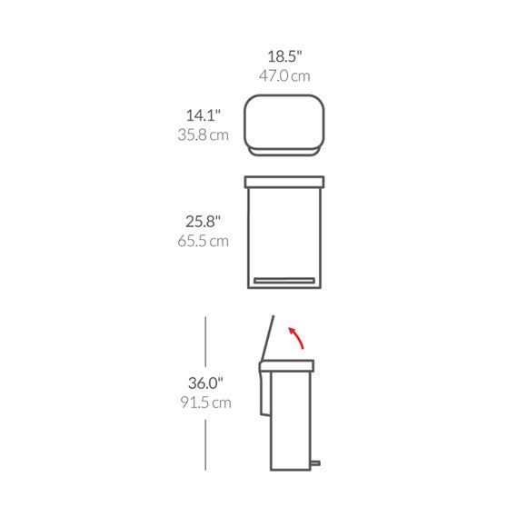 Simplehuman 55L Stainless Steel Rectangular Bin, product image 24