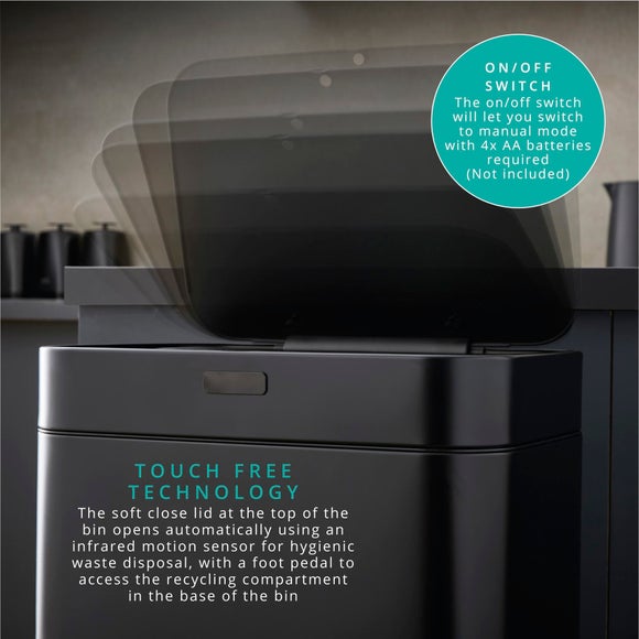 Swan 70L Dual Recycling Sensor Bin