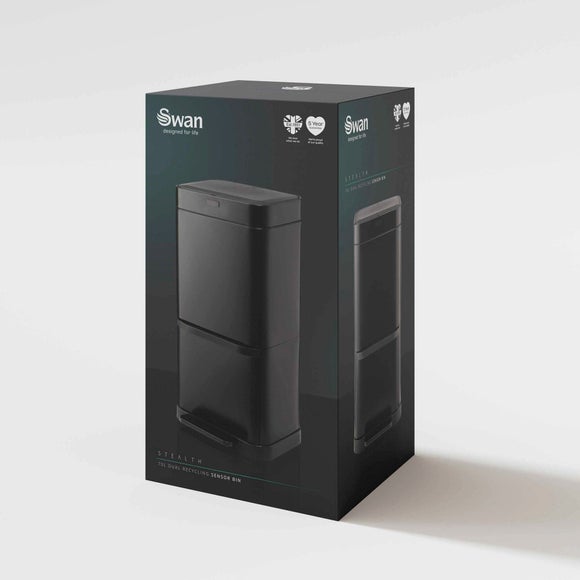 Swan 70L Dual Recycling Sensor Bin