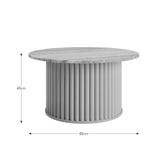 Lucin Travertine Effect Round Coffee Table