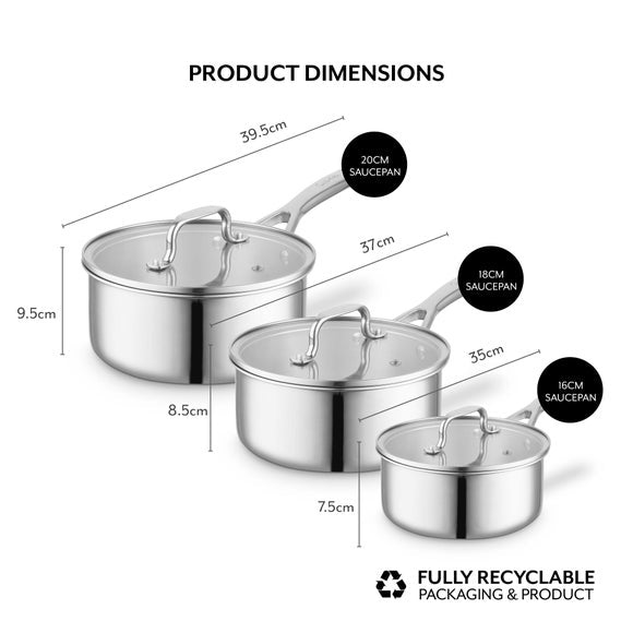 Sur La Table TriPly 3 Piece Saucepan Set