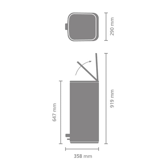 Brabantia Bo 30L Steel Pedal Bin with Inner Bucket, product image 21