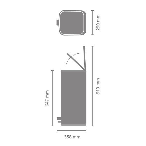 Brabantia Bo 30L Steel Pedal Bin with Inner Bucket, product image 7