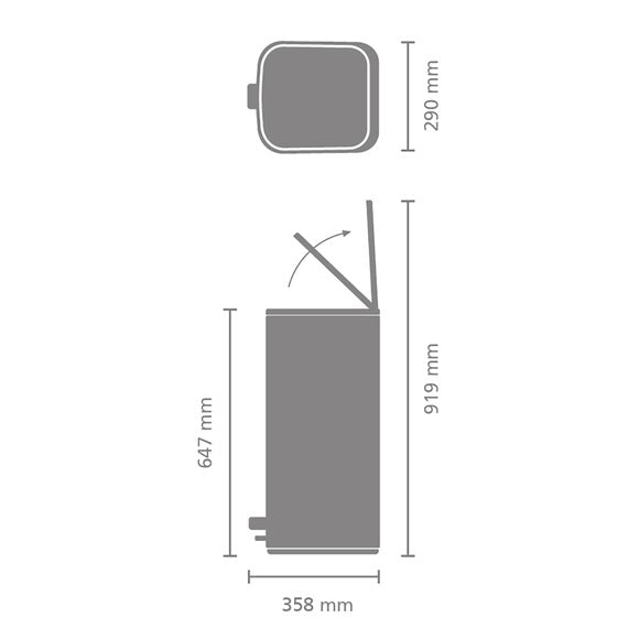 Brabantia Bo 30L Steel Pedal Bin with Inner Bucket, product image 14