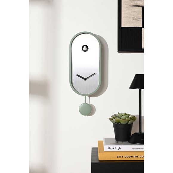 Interval Mid-Century Cuckoo Wall Clock With Pendulum