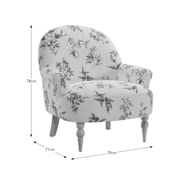 Petit Botanical Orchard Print Occasional Armchair