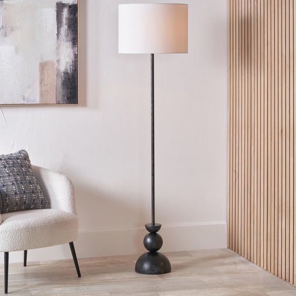 Pacific Lifestyle Vala Graphite Metal Textured Effect Ball Floor Lamp