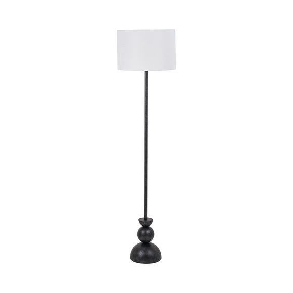 Pacific Lifestyle Vala Graphite Metal Textured Effect Ball Floor Lamp