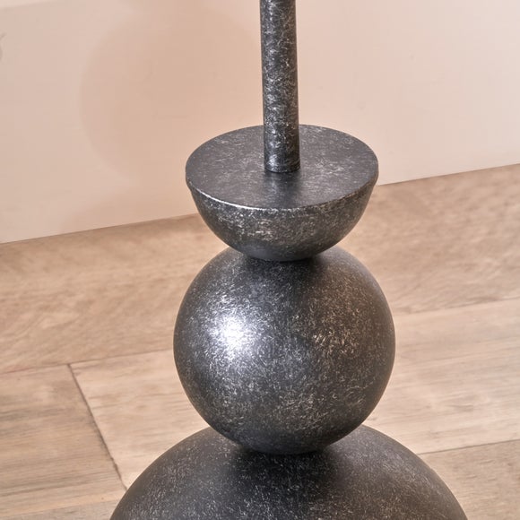Pacific Lifestyle Vala Graphite Metal Textured Effect Ball Floor Lamp