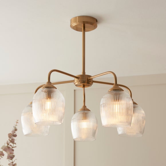 Vogue Leroy 5 Light Ribbed Pendant Light