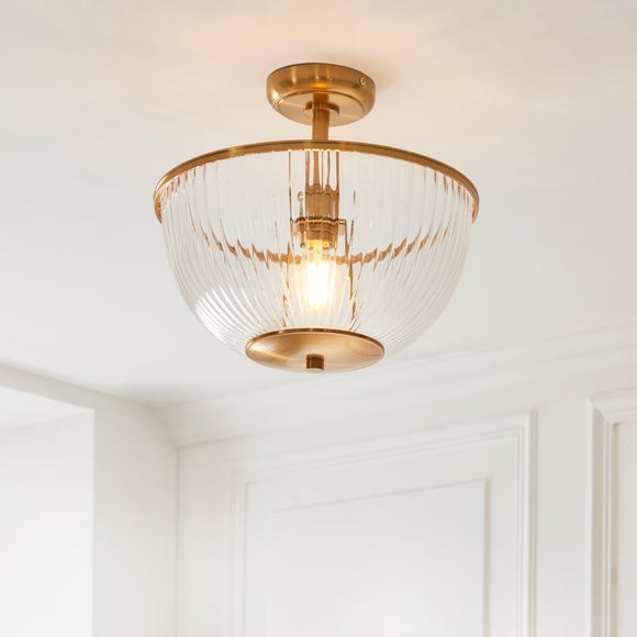 Vogue Somerly Ribbed Flush Uplighter Ceiling Light