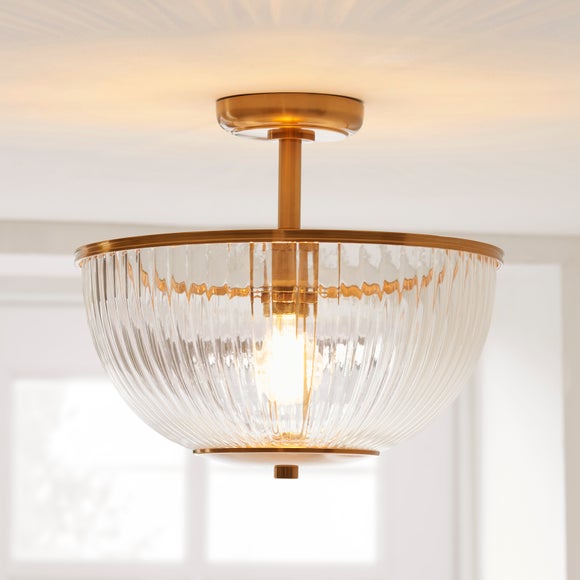 Vogue Somerly Ribbed Flush Uplighter Ceiling Light