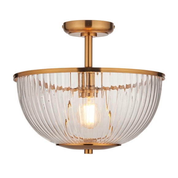 Vogue Somerly Ribbed Flush Uplighter Ceiling Light
