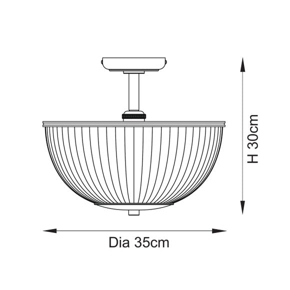 Vogue Somerly Ribbed Flush Uplighter Ceiling Light