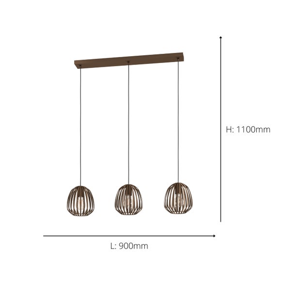EGLO Espinal Scandi 3 Light Adjustable Diner Ceiling Light