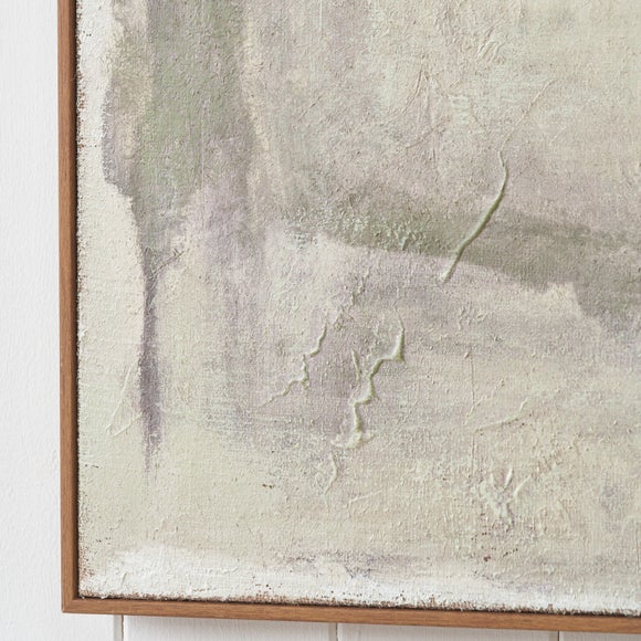 Green & Natural Abstract Square Hessian Framed Canvas