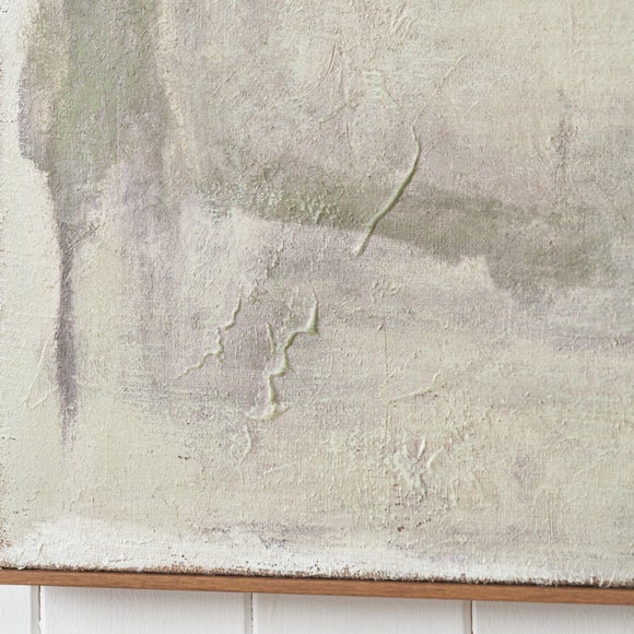 Green & Natural Abstract Square Hessian Framed Canvas