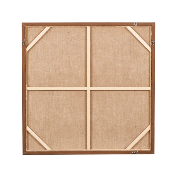 Green & Natural Abstract Square Hessian Framed Canvas
