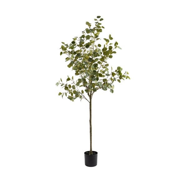 Artificial Eucalyptus Tree in Black Plastic Plant Pot