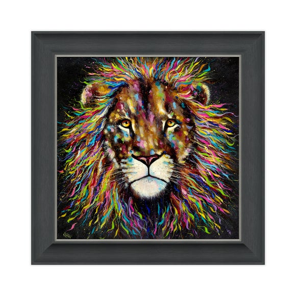 Artko Colourful Lion by Louise Luton Framed Print