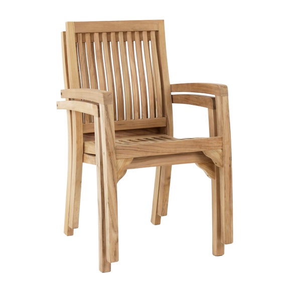 Return - Set of 2 Teak Stacking Chairs