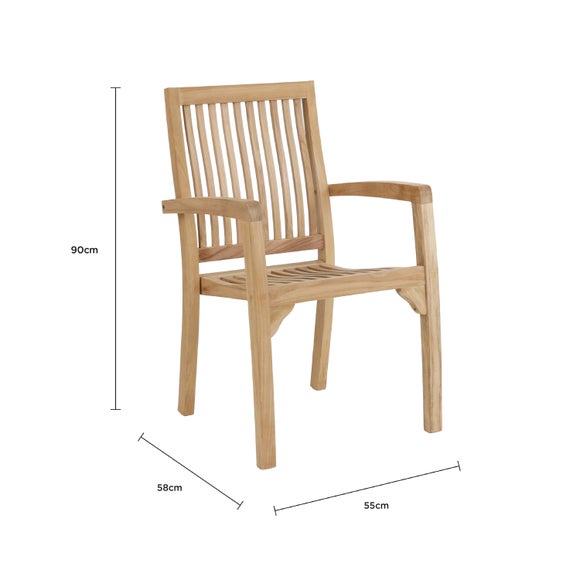 Return - Set of 2 Teak Stacking Chairs